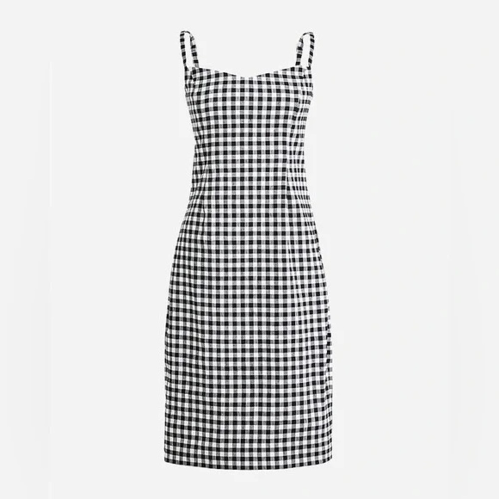 J. Crew Black and White Sheath Midi Dress